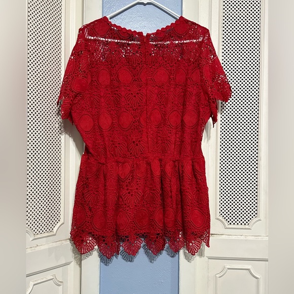 Lane Bryant Red Lace Peplum - Picture 2 of 3